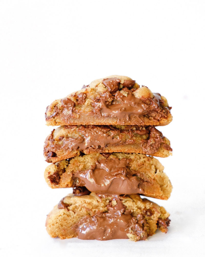 Nutella Stuffed Brown Butter Chocolate Chip Cookies