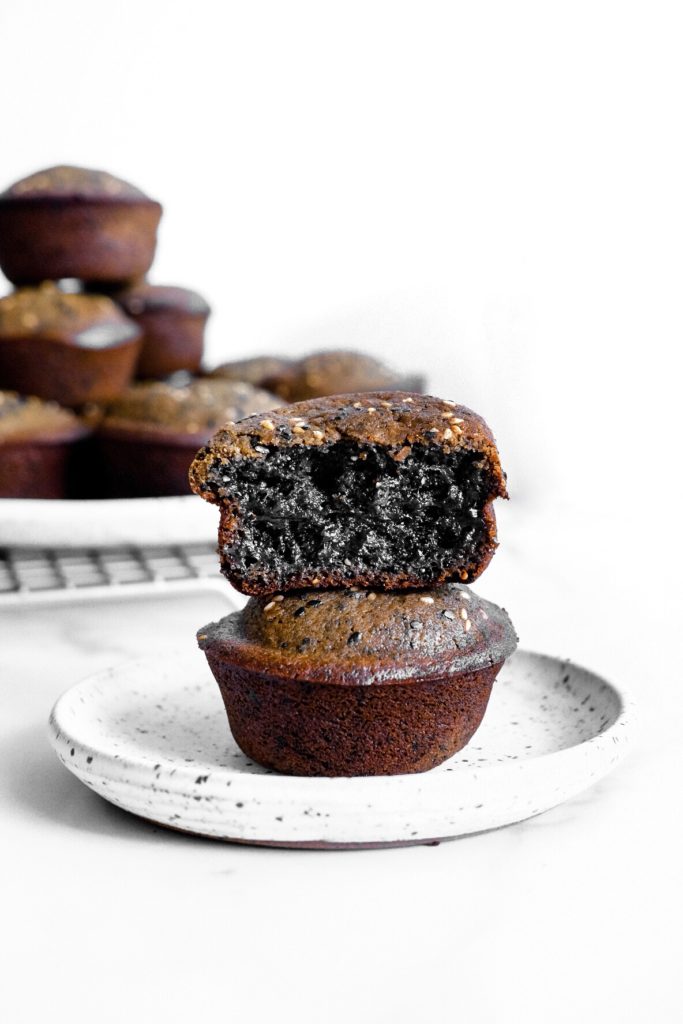 Black Sesame Mochi Muffins