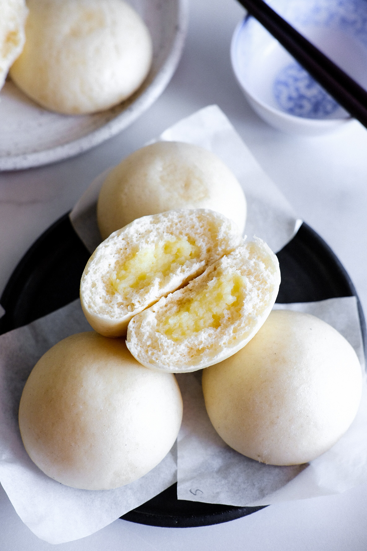 Dim Sum Steamed Custard Buns (nai Wong Bao) - One Happy Bite