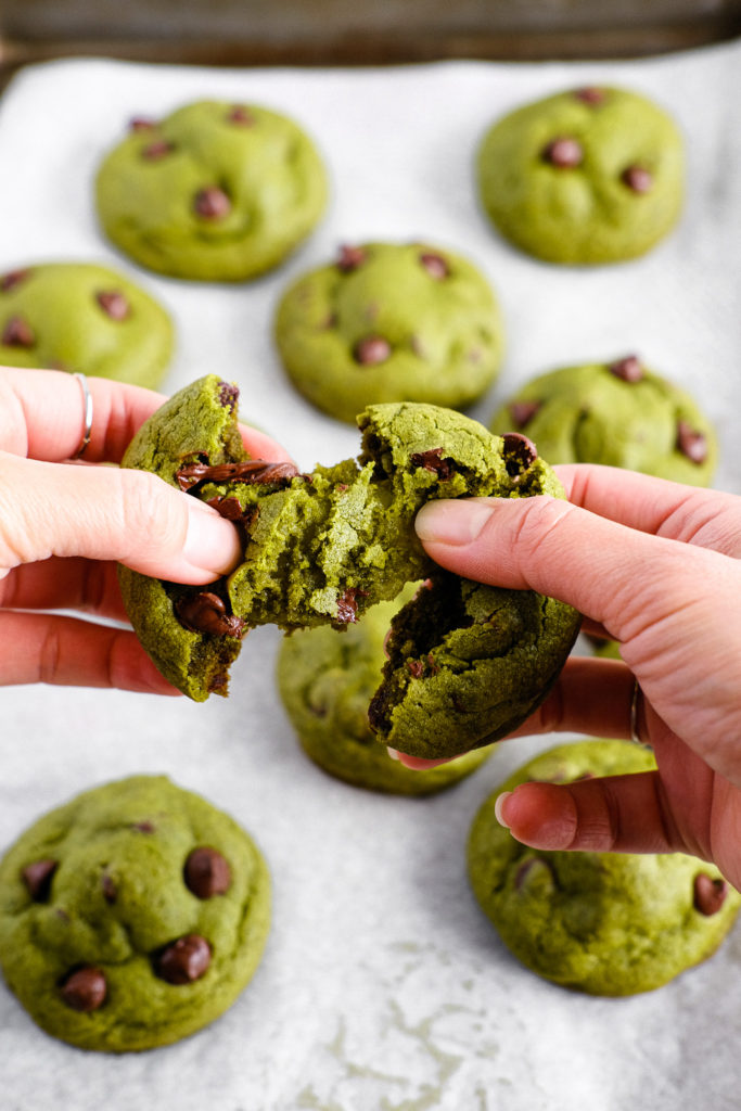 The BEST Matcha Mochi Chocolate Chip Cookies