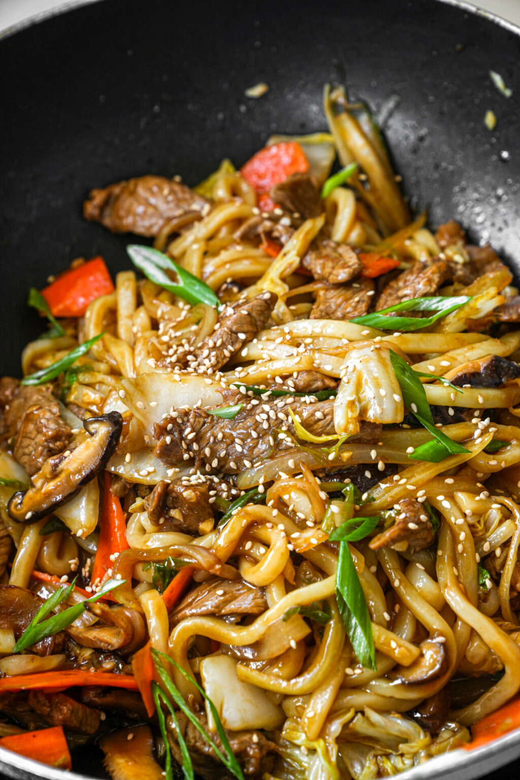 Beef Yaki Udon Stir Fry Recipe - One Happy Bite