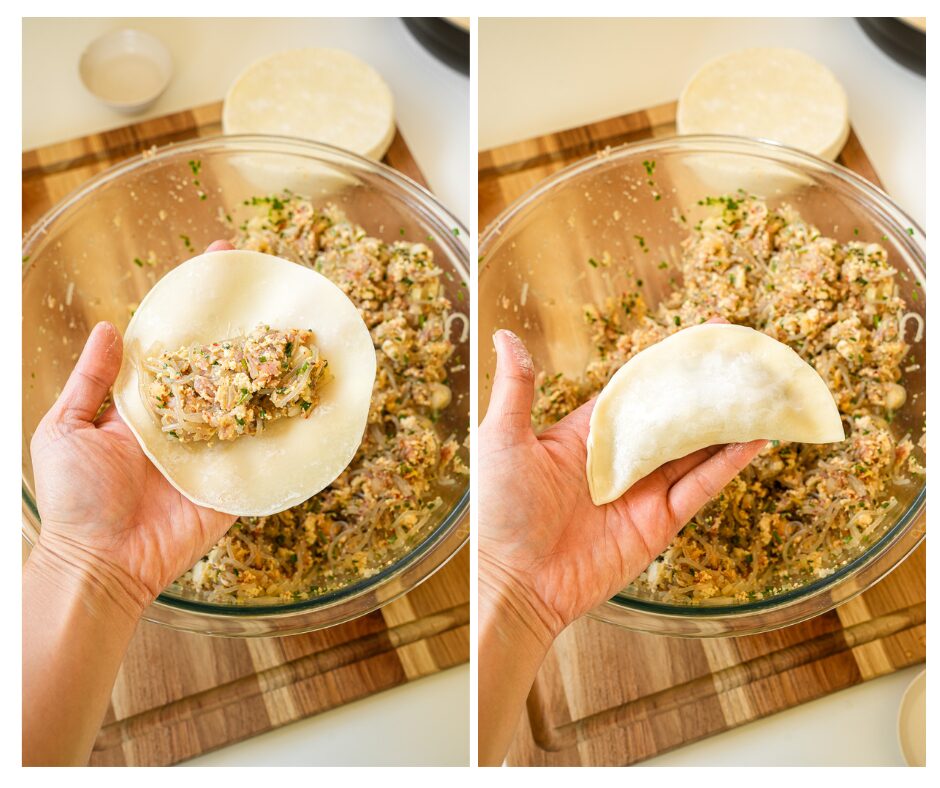 how to fold korean kimchi mandu dumplings