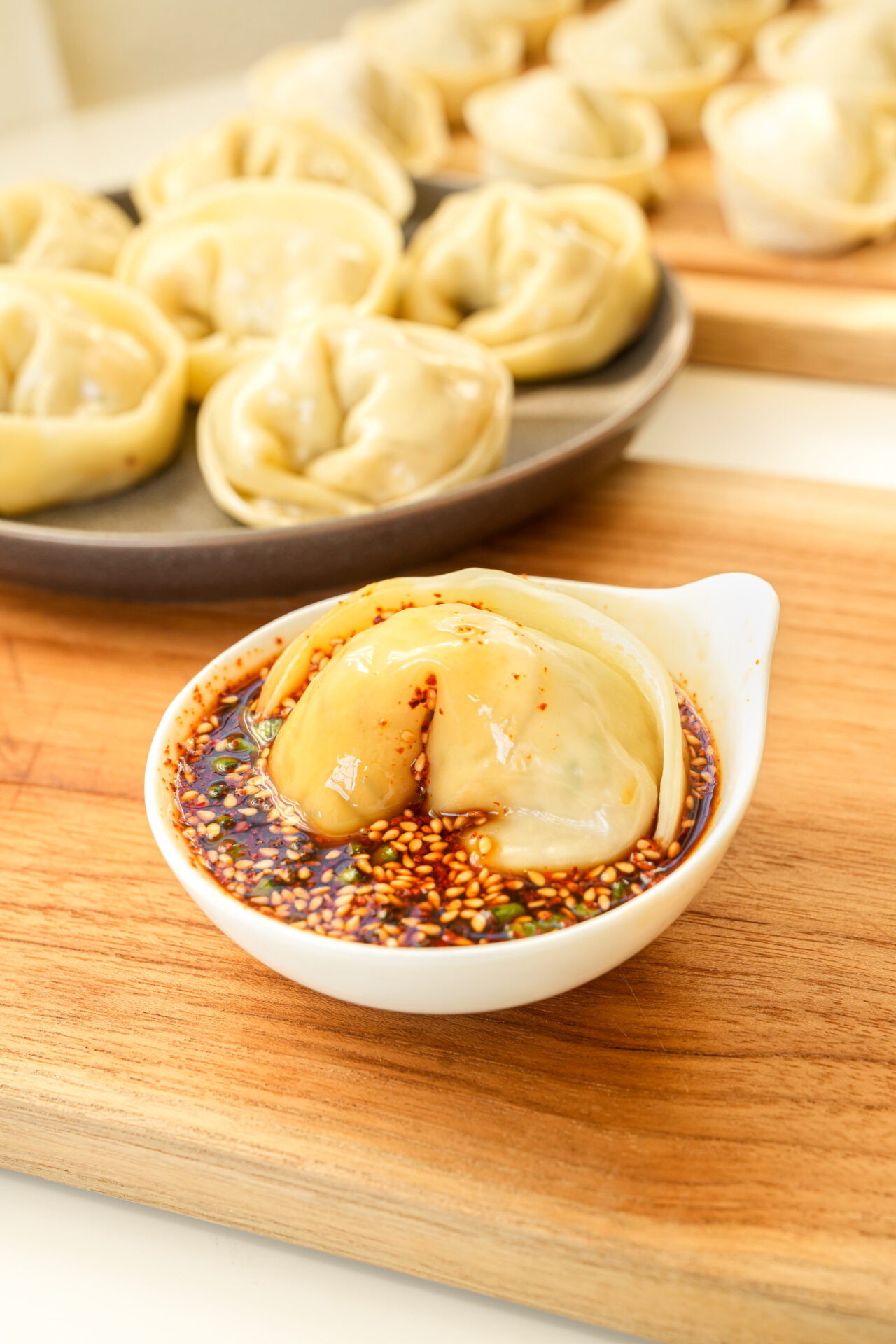 Korean Kimchi Mandu Dumplings (Steamed) - One Happy Bite