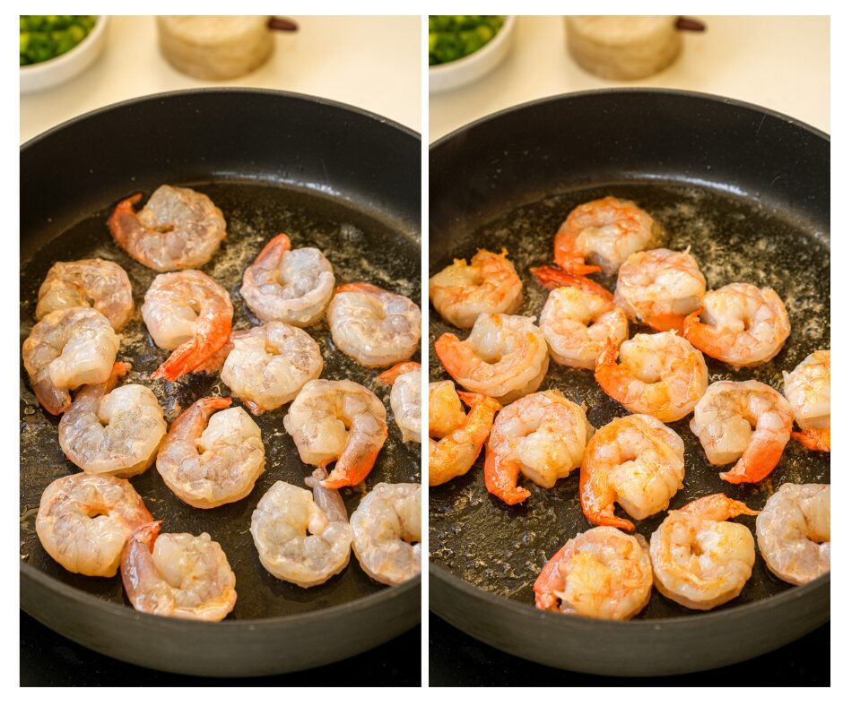 marinate and sautéed the shrimp for shanghai style stir-fried rice cakes