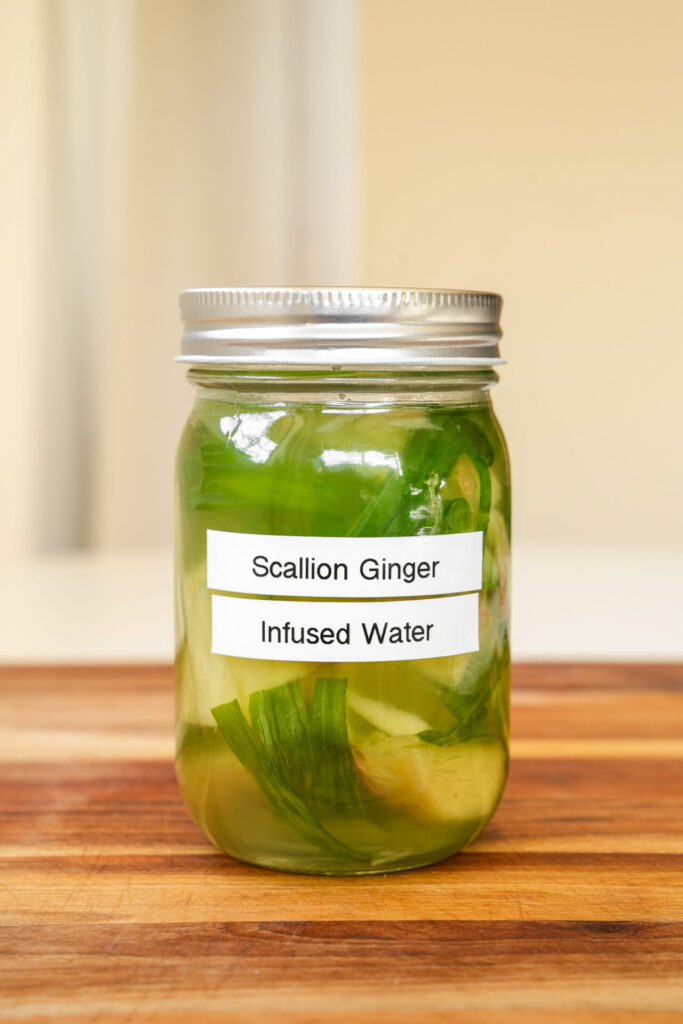 scallion ginger infused water for making dumplings