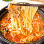 one pot tomato beef noodle soup