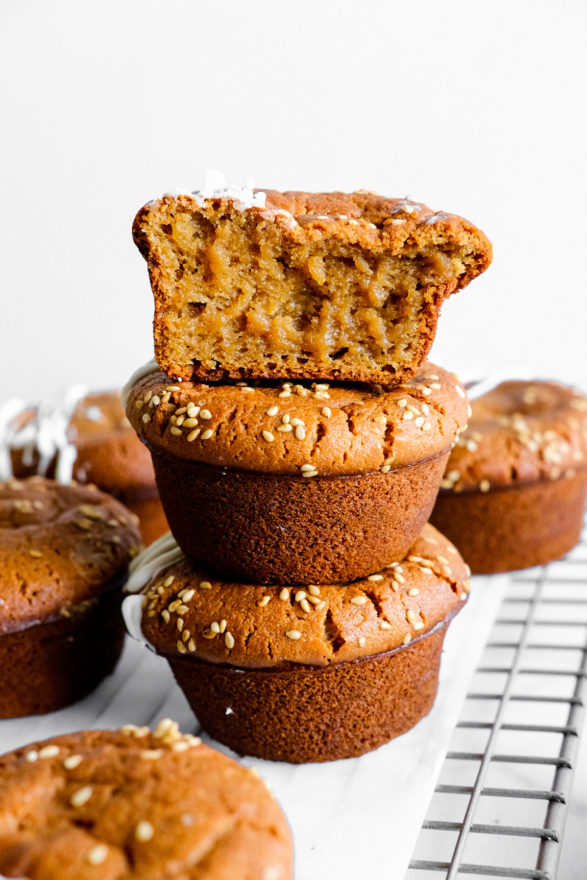 miso tahini mochi muffins