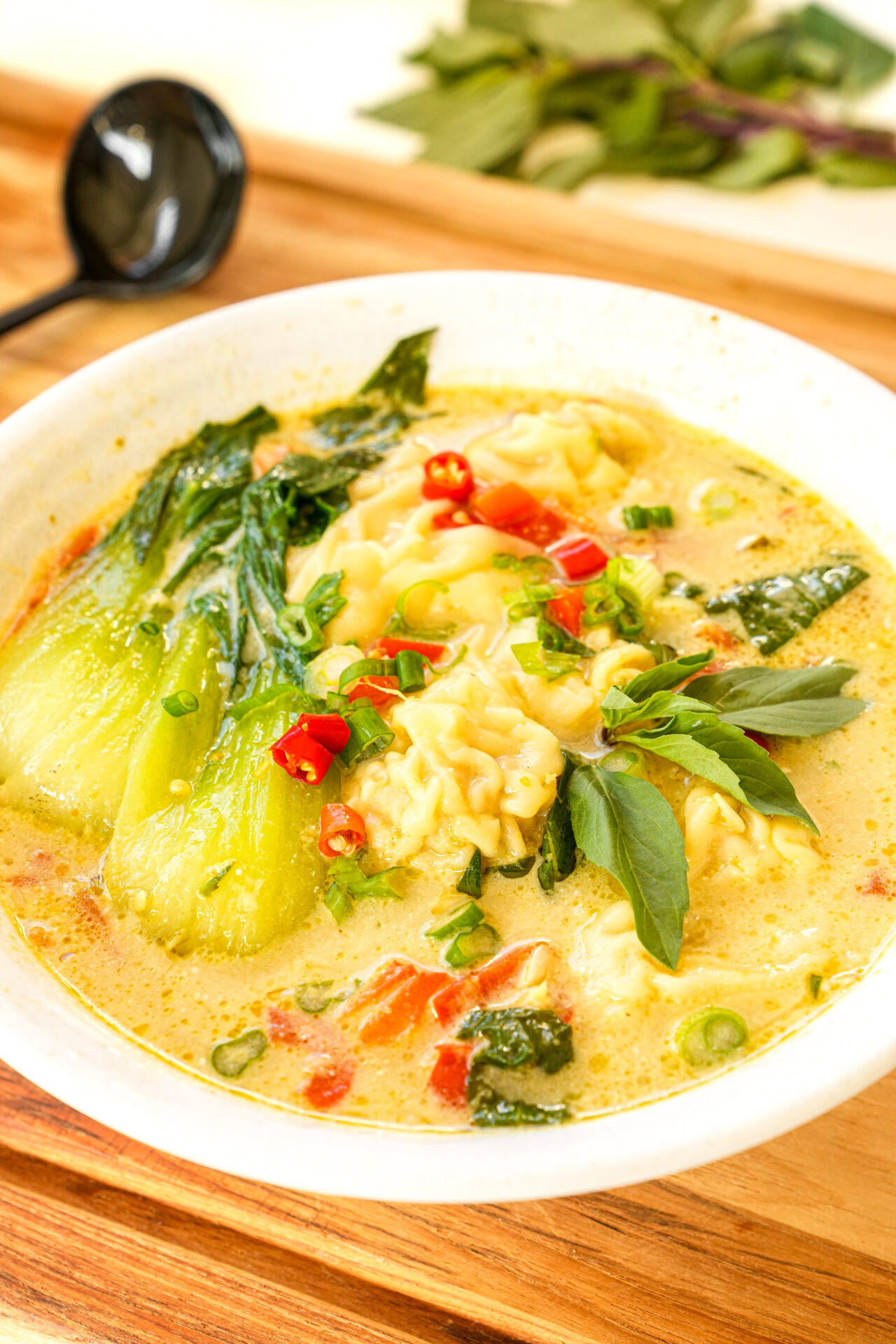 Thai Green Curry Wonton Soup