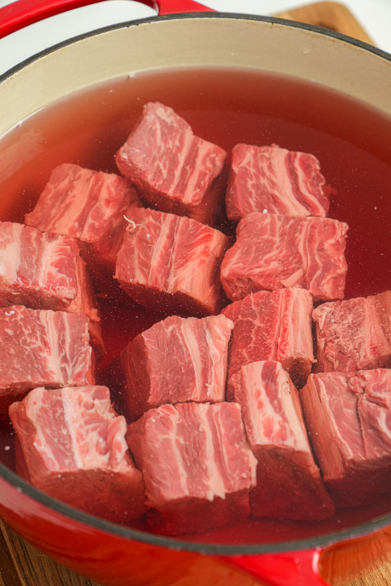 soak short ribs in cold water to remove excess blood