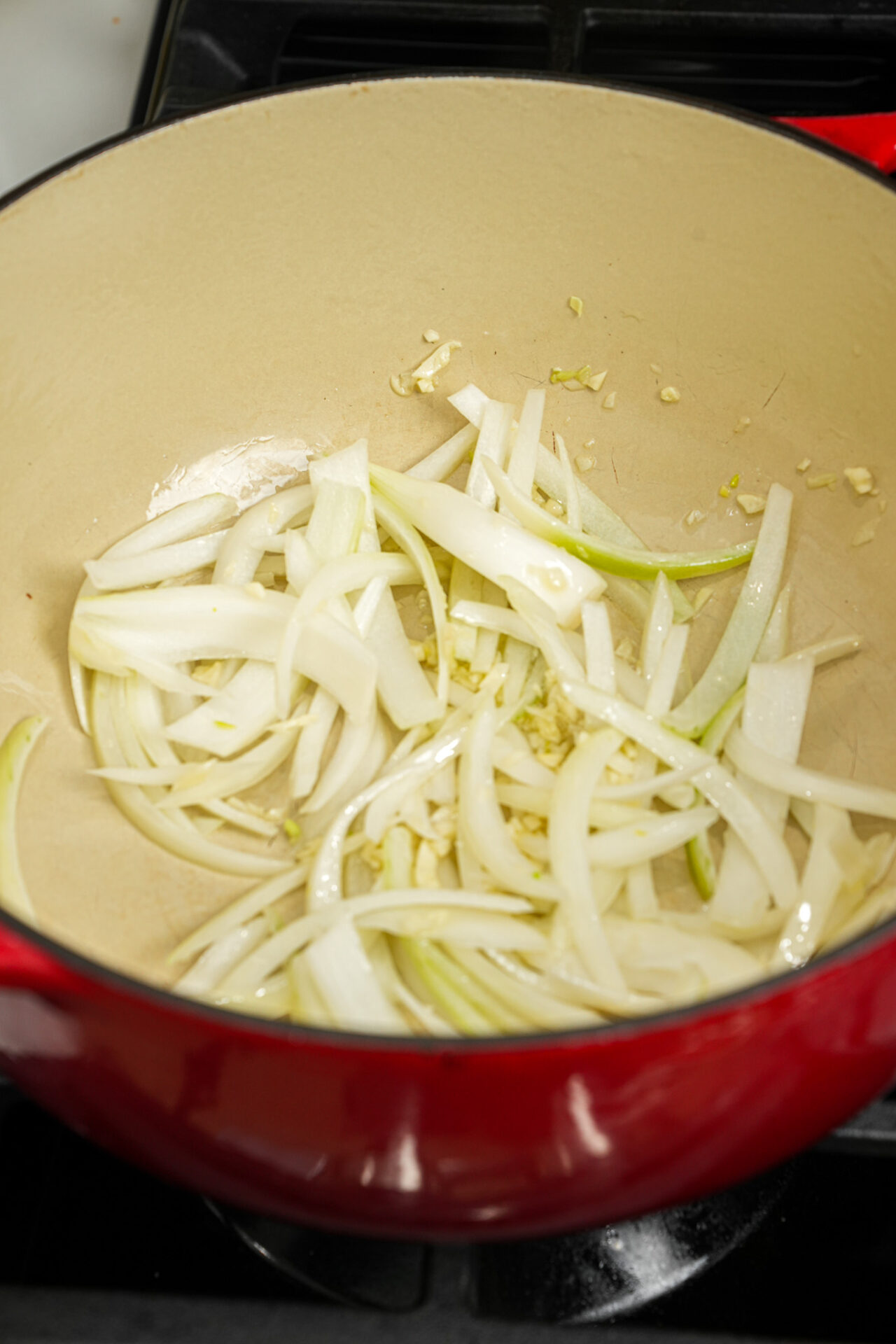 saute garlic and onion for chicken katsu curry