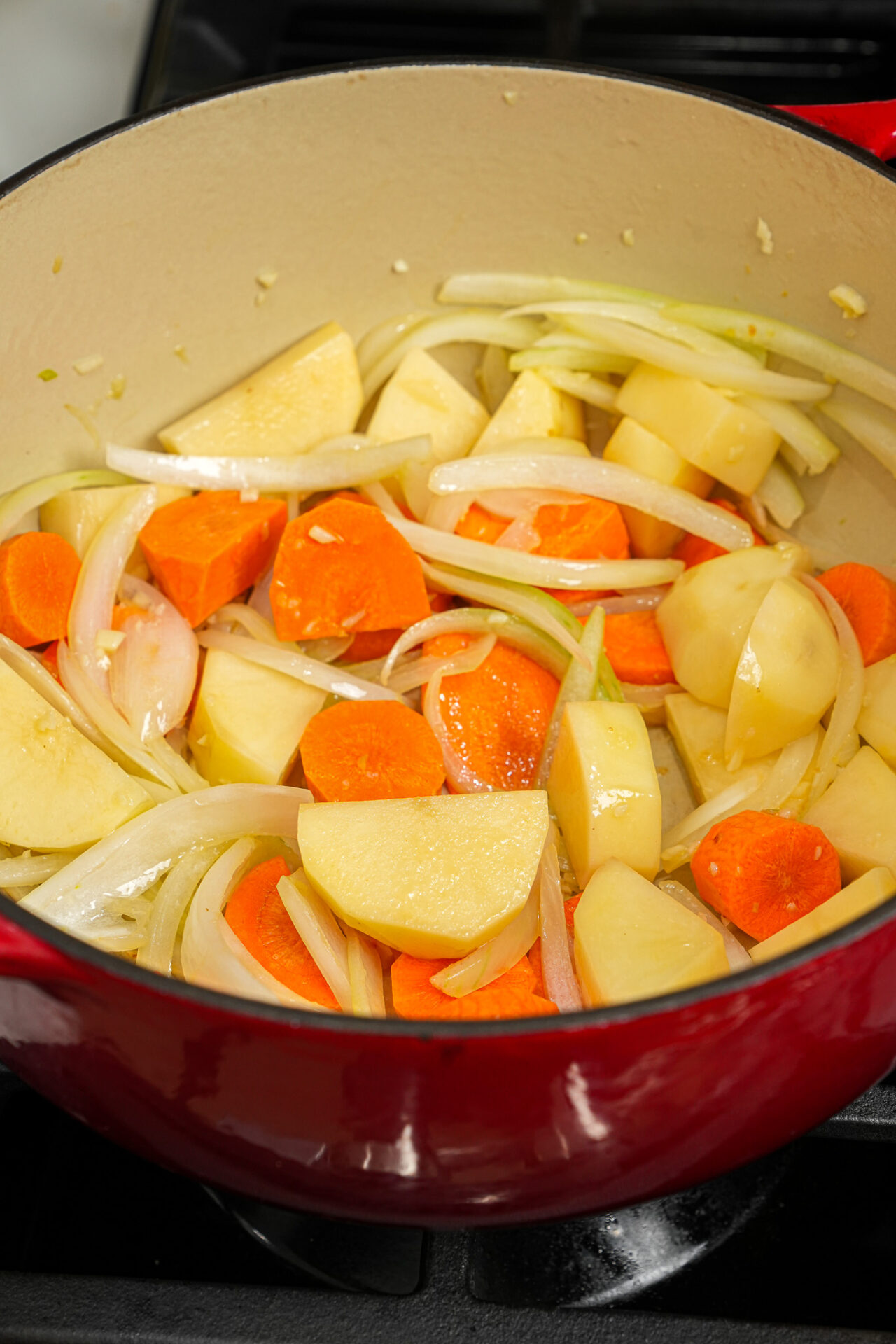 add carrots and potato for chicken katsu curry