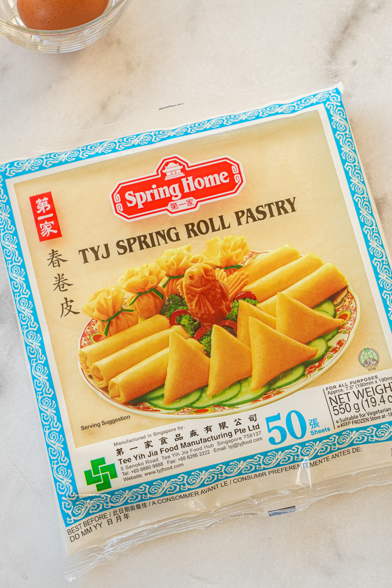 wrapper for Crispy homemade Chinese egg rolls