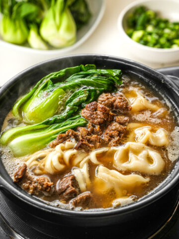 MiLa easy braised beef noodle soup with dumplings