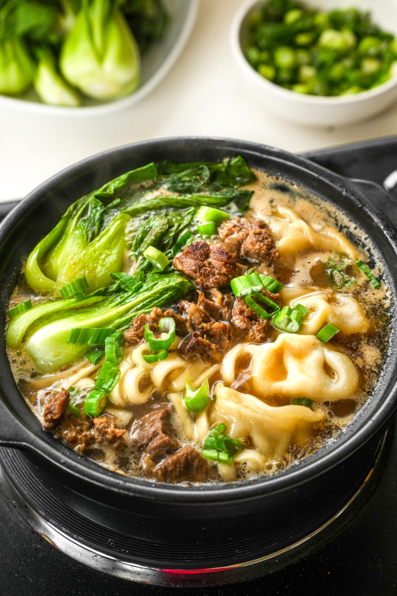 MiLa easy braised beef noodle soup with dumplings