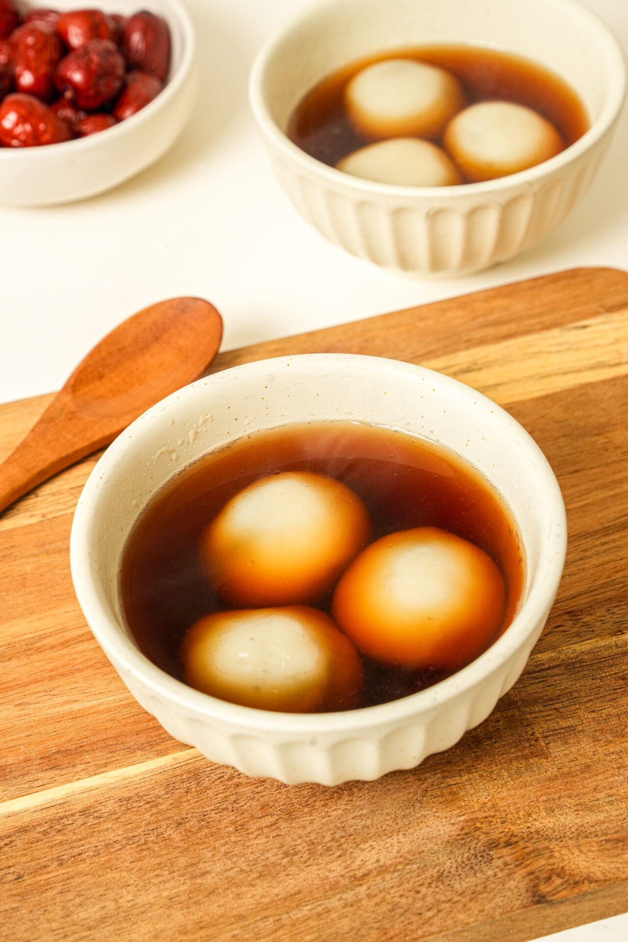 black sesame tang yuan with ginger soup