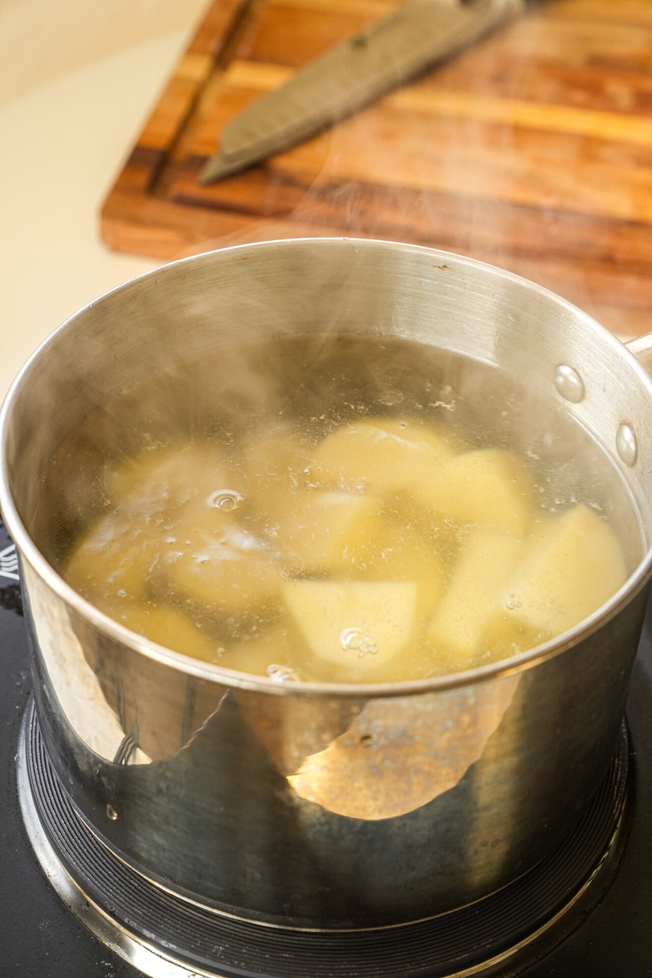 boil the potatoes until soft