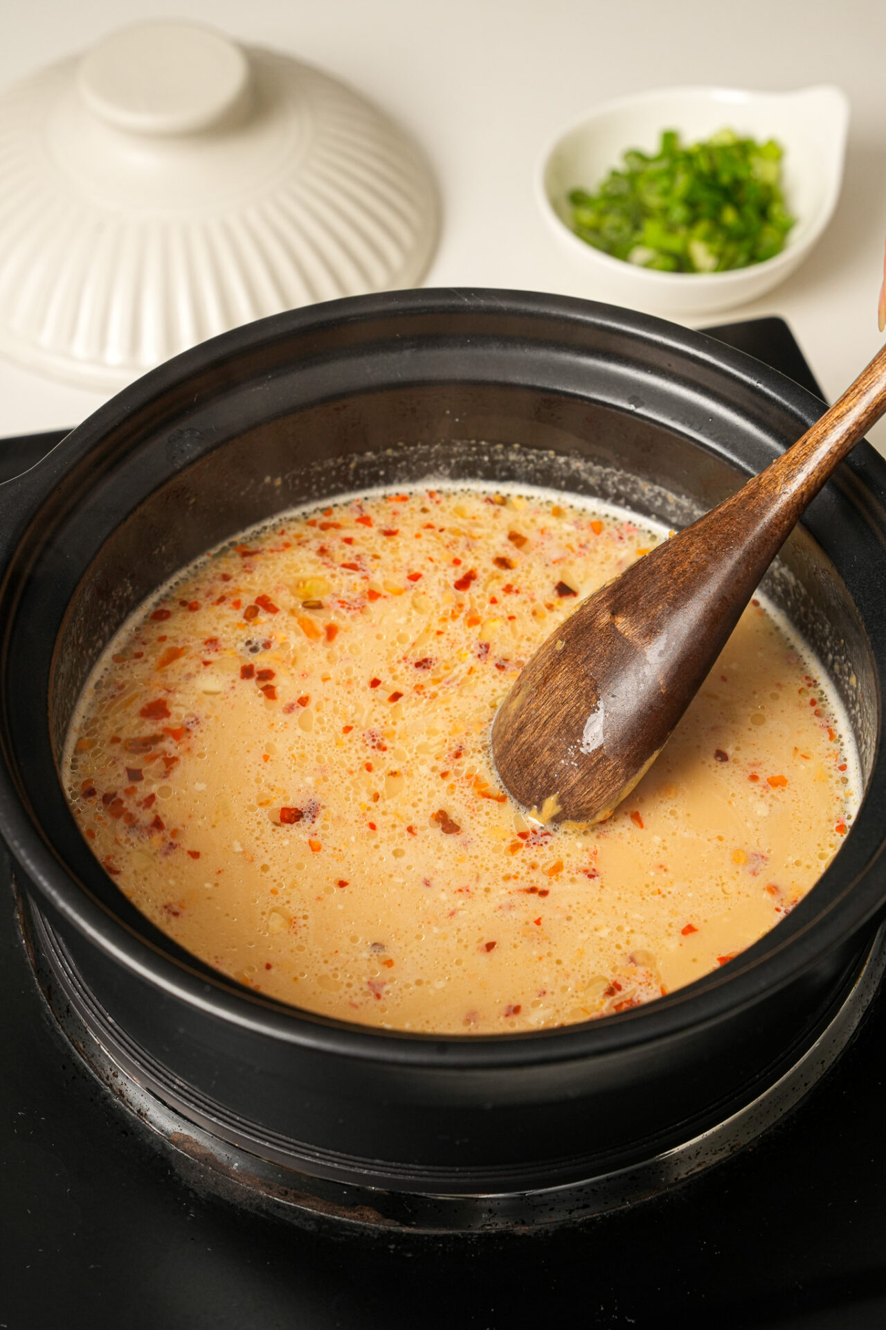 soup dumplings in satay sauce