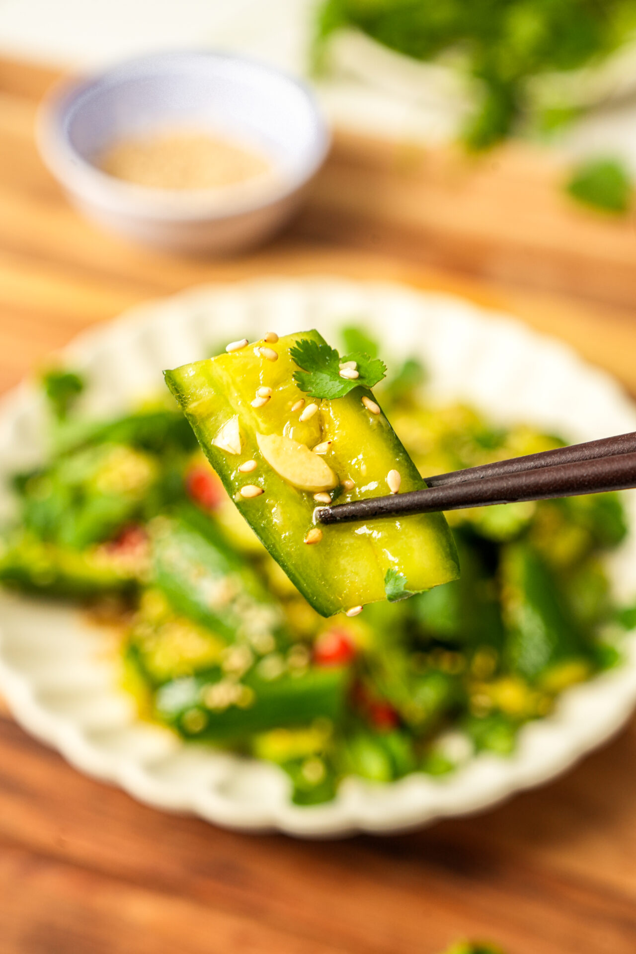 smashed cucumber salad with garlic