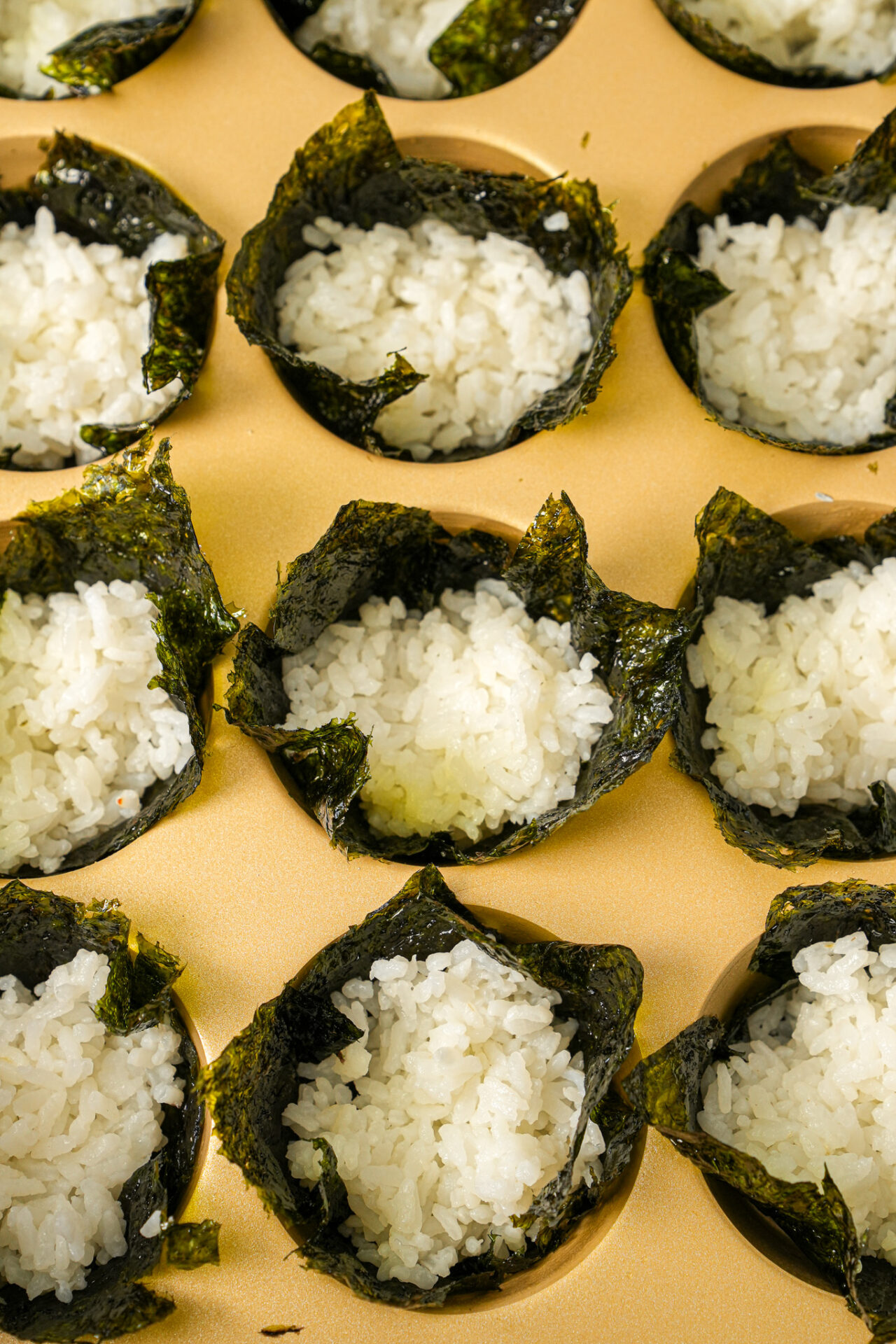 add sushi rice for viral salmon sushi bake cups