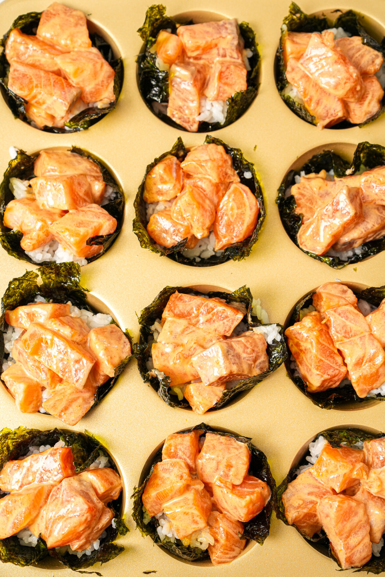 how to make viral salmon sushi bake cups