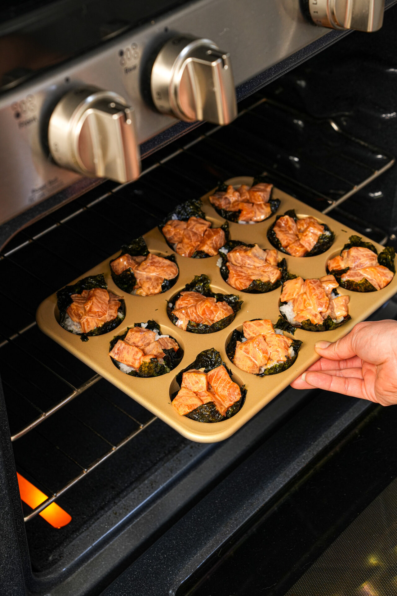 baking viral salmon sushi bake cups