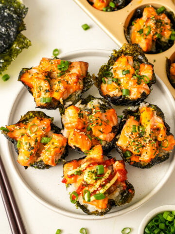 easy viral salmon sushi bake cups