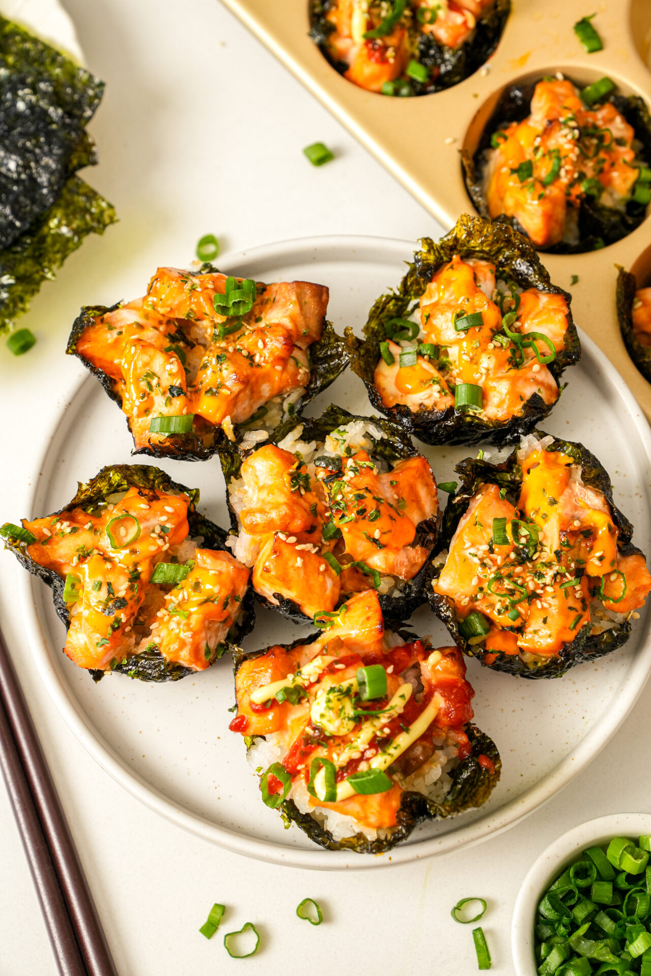 easy viral salmon sushi bake cups