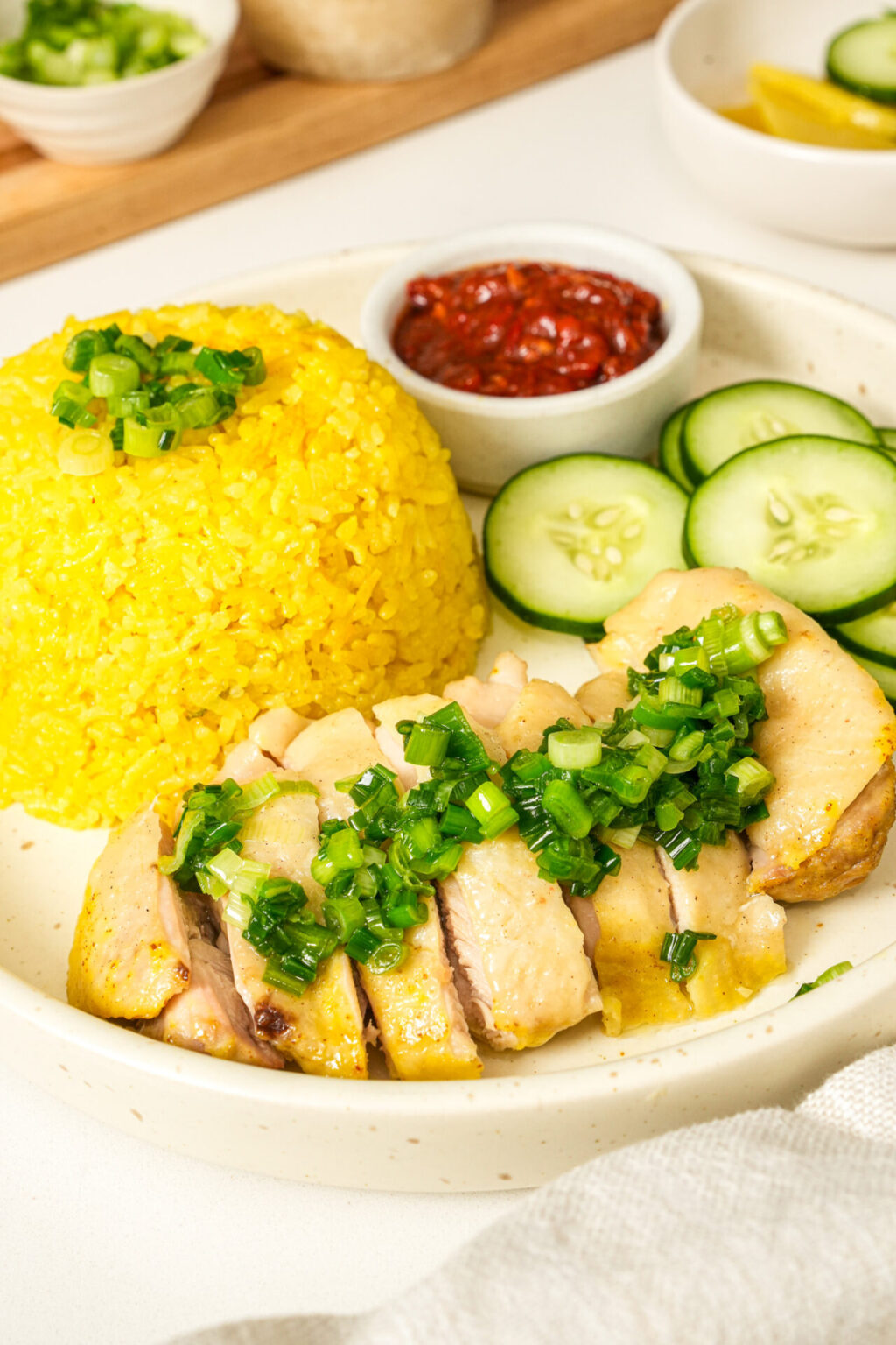 Hainan Rice Rice Cooker Easy Hainanese Chicken Rice in Rice Cooker (VIDEO) - One Happy Bite