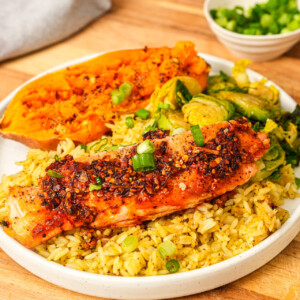 Chili Oil Salmon Rice Bowl