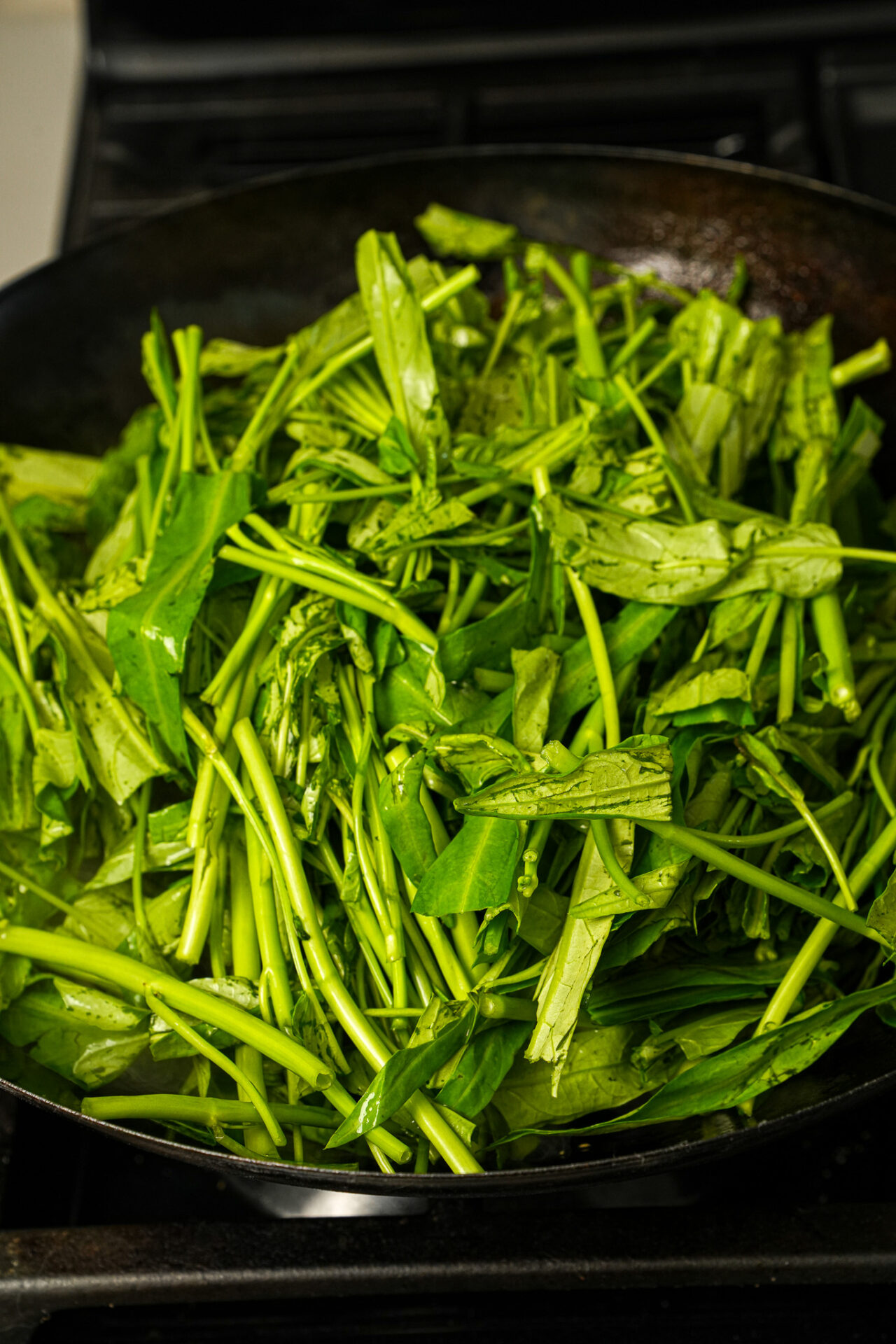 Stir Fried Morning Glory with 10 Clove Garlic