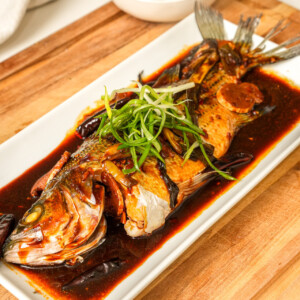 steamed whole fish with spicy bean sauce