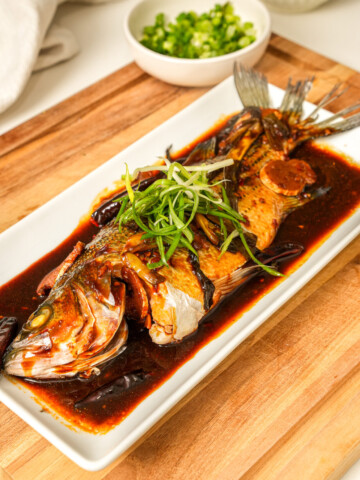 steamed whole fish with spicy bean sauce