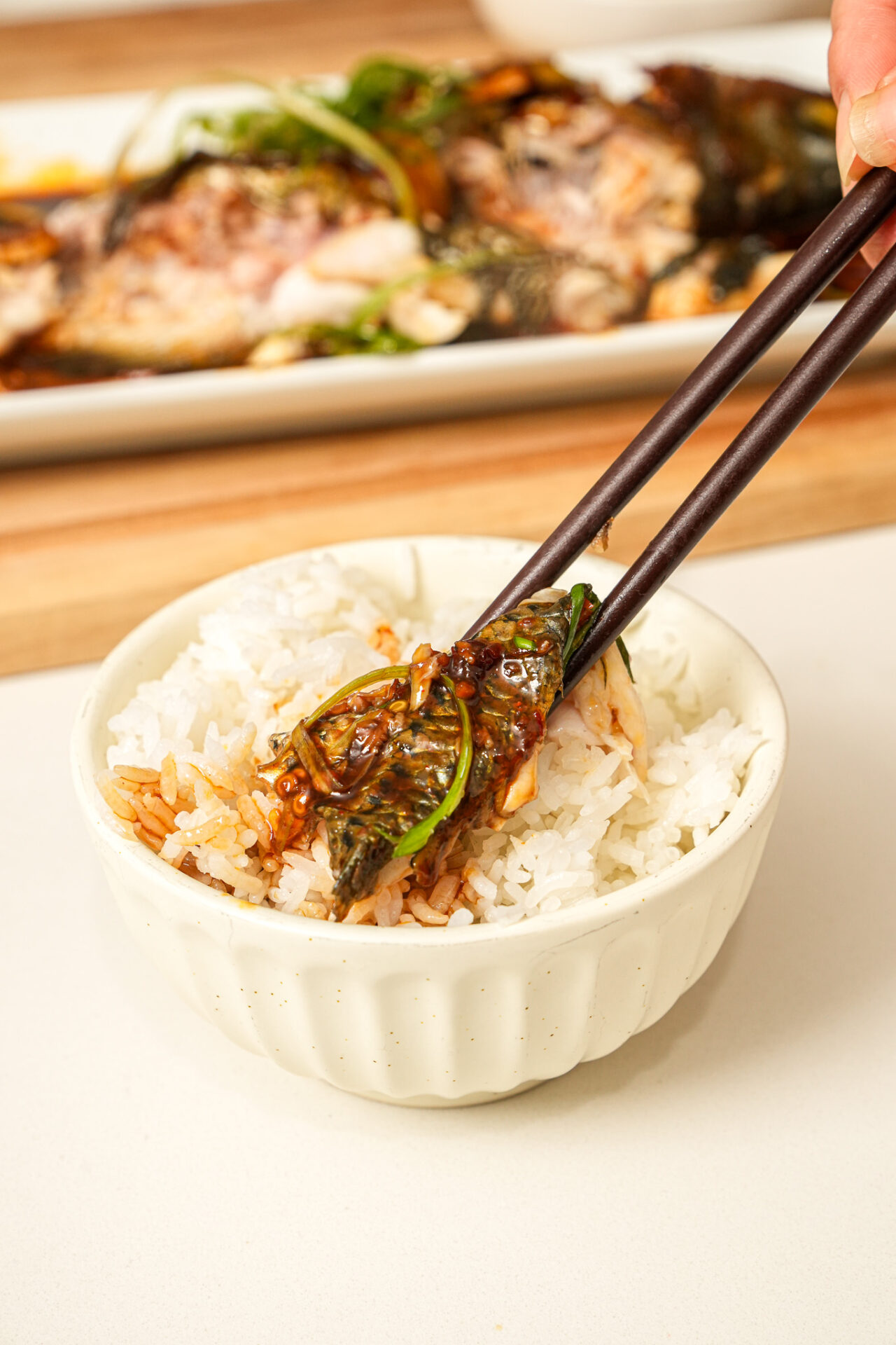 steamed whole fish with spicy bean sauce
