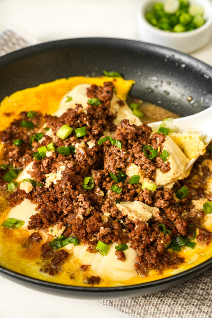 High protein Tofu and Egg with Beef Gravy