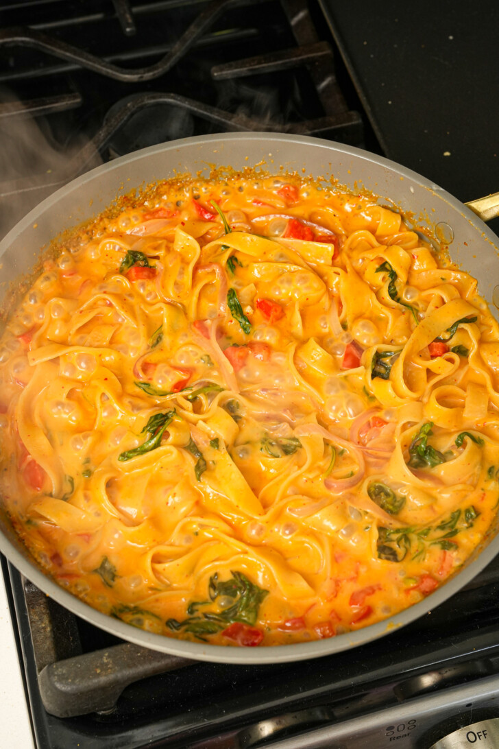 Thai Red Curry Shrimp Pasta