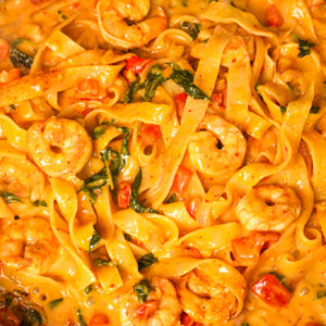 Thai Red Curry Shrimp Pasta