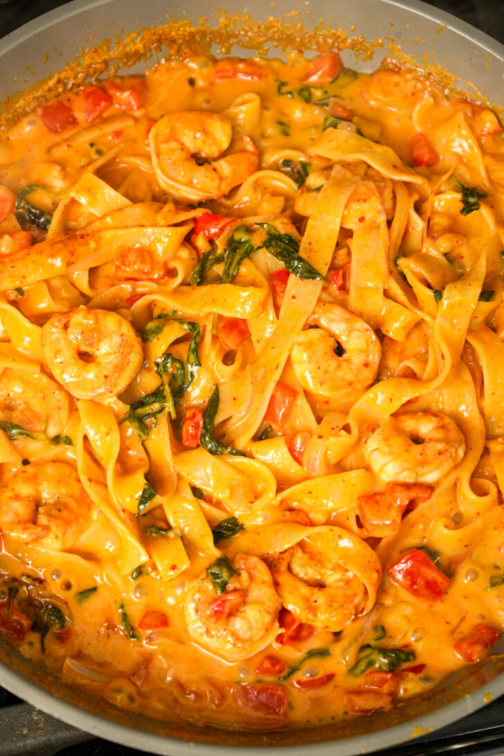 Thai Red Curry Shrimp Pasta