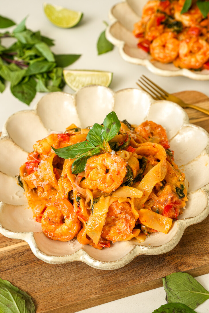 Thai Red Curry Shrimp Pasta