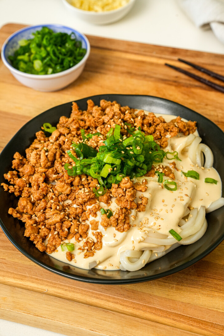 Creamy Chicken Miso Sesame Tofu Udon