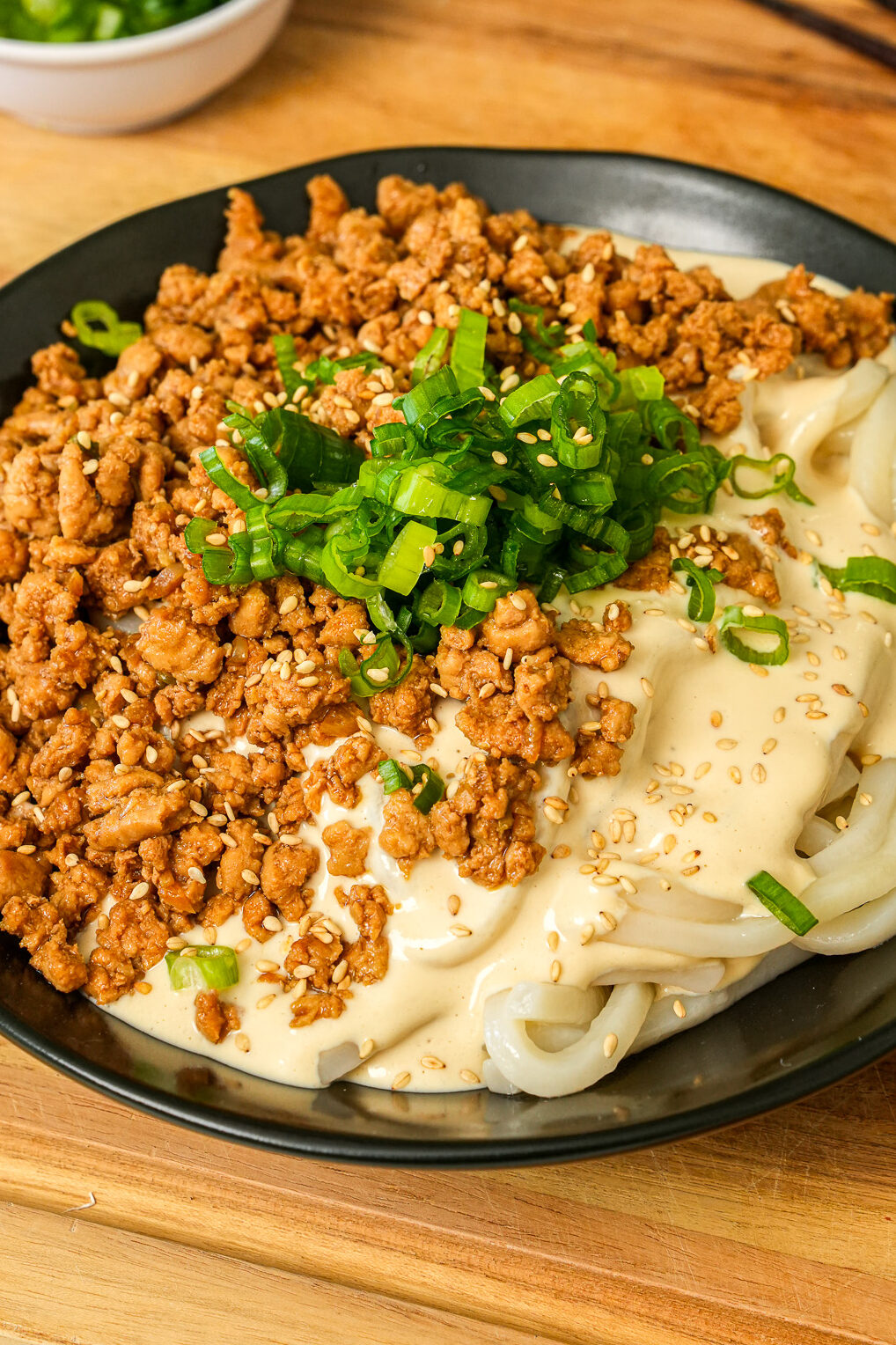 Creamy Chicken Miso Sesame Tofu Udon
