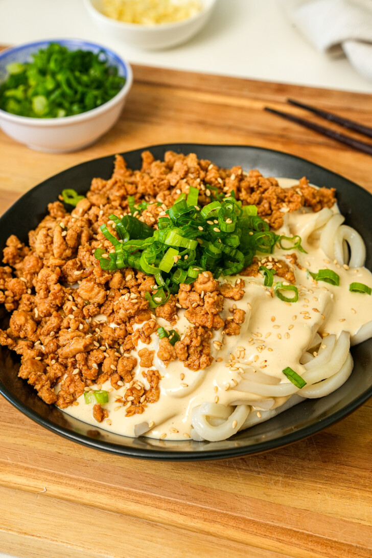 Creamy Chicken Miso Sesame Tofu Udon