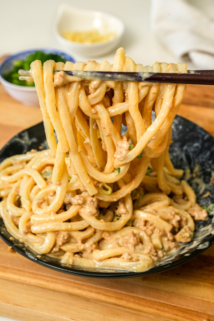 Creamy Chicken Miso Sesame Tofu Udon
